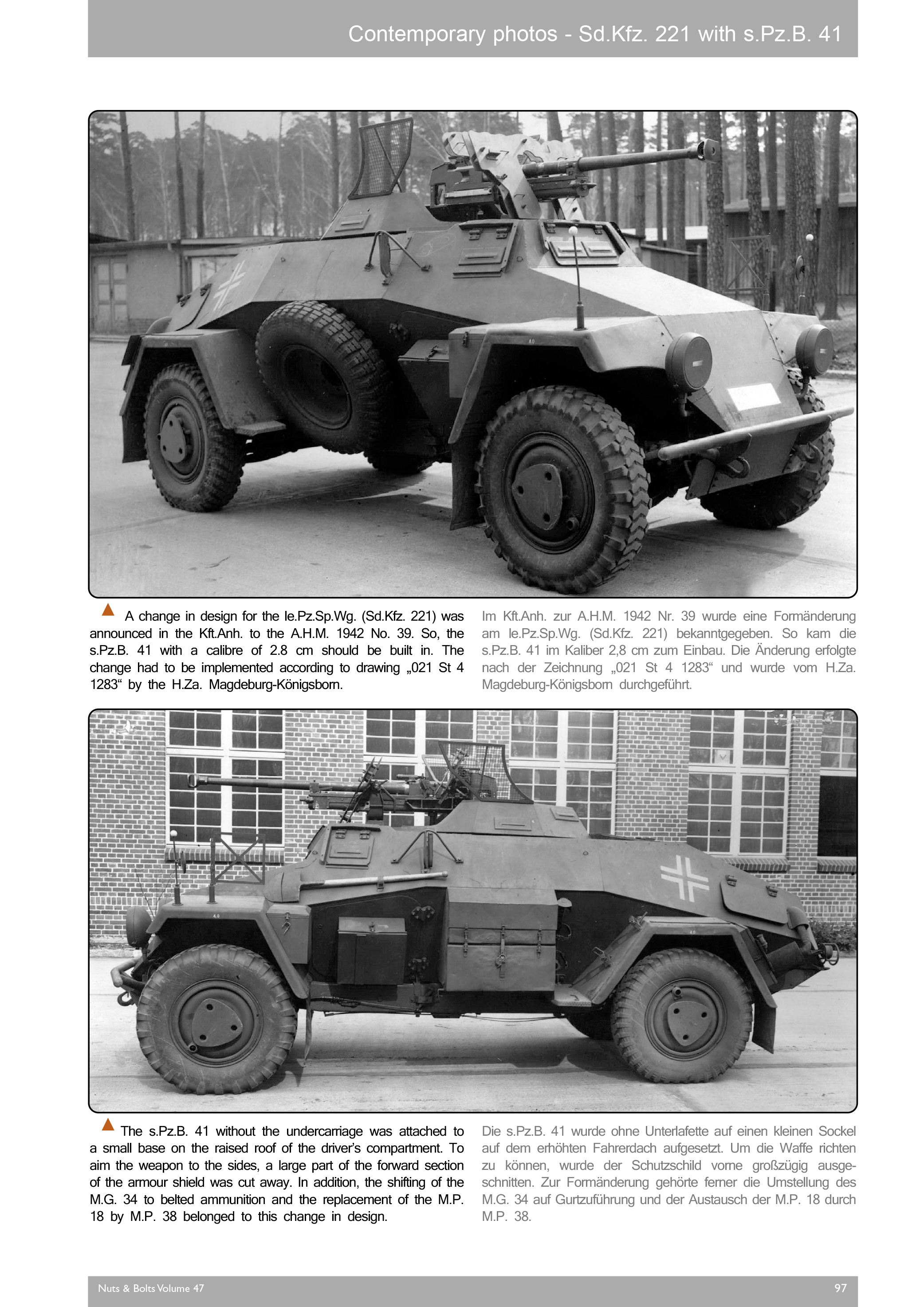 Volume 47: Horch's leichte Panzerspähwagen on Einheitsfahrgestell I & II for s.Pkw. Sd.Kfz. 221, 222, 223, 247, 260, 261 and variants